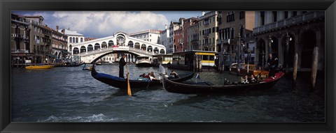 Framed Tourists on gondolas, Grand Canal, Venice, Veneto, Italy Print