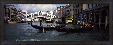 Framed Tourists on gondolas, Grand Canal, Venice, Veneto, Italy Print
