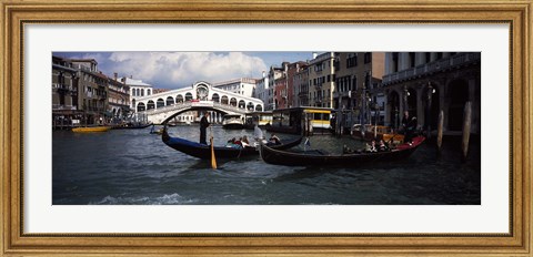 Framed Tourists on gondolas, Grand Canal, Venice, Veneto, Italy Print