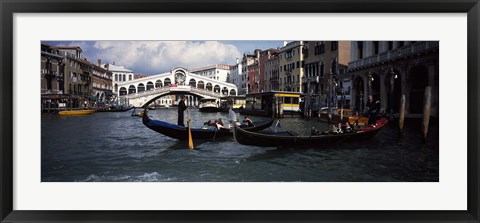 Framed Tourists on gondolas, Grand Canal, Venice, Veneto, Italy Print