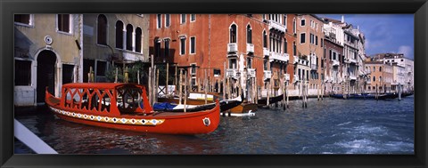 Framed Red Gondola, Grand Canal, Venice, Veneto, Italy Print