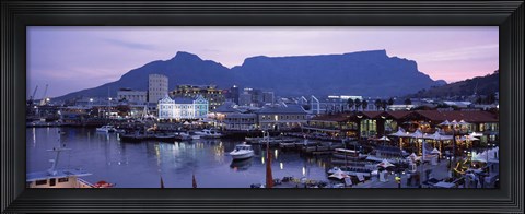 Framed Boats at a harbor, Victoria And Alfred Waterfront, Table Mountain, Cape Town, Western Cape Province, South Africa Print