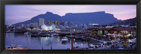 Framed Boats at a harbor, Victoria And Alfred Waterfront, Table Mountain, Cape Town, Western Cape Province, South Africa Print