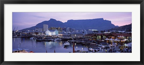 Framed Boats at a harbor, Victoria And Alfred Waterfront, Table Mountain, Cape Town, Western Cape Province, South Africa Print