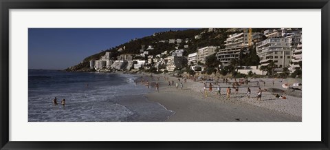 Framed Tourists on the beach, Clifton Beach, Cape Town, Western Cape Province, South Africa Print