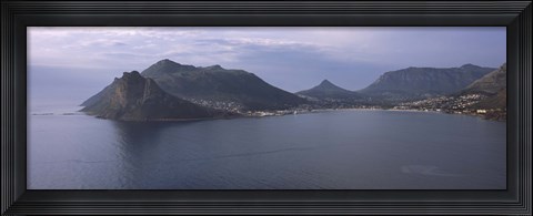 Framed Town surrounded by mountains, Hout Bay, Cape Town, Western Cape Province, Republic of South Africa Print
