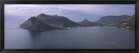 Framed Town surrounded by mountains, Hout Bay, Cape Town, Western Cape Province, Republic of South Africa Print