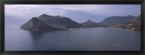 Framed Town surrounded by mountains, Hout Bay, Cape Town, Western Cape Province, Republic of South Africa Print