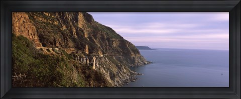 Framed Rock formations on the coast, Mt Chapman&#39;s Peak, Cape Town, Western Cape Province, South Africa Print