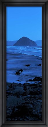 Framed Rock formations on the beach, Morro Rock, Morro Bay, California, USA Print