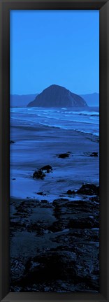 Framed Rock formations on the beach, Morro Rock, Morro Bay, California, USA Print