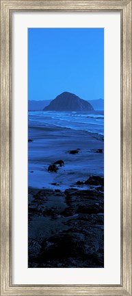 Framed Rock formations on the beach, Morro Rock, Morro Bay, California, USA Print