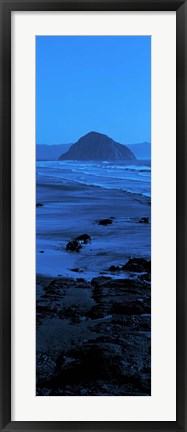 Framed Rock formations on the beach, Morro Rock, Morro Bay, California, USA Print