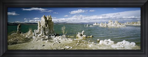 Framed Tufa rock formations at the lakeside, Mono Lake, California, USA Print