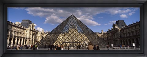 Framed Pyramid in front of a building, Louvre Pyramid, Musee Du Louvre, Place du Carrousel, Paris, Ile-de-France, France Print