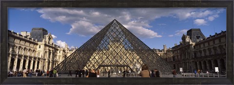 Framed Pyramid in front of a building, Louvre Pyramid, Musee Du Louvre, Place du Carrousel, Paris, Ile-de-France, France Print