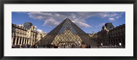 Framed Pyramid in front of a building, Louvre Pyramid, Musee Du Louvre, Place du Carrousel, Paris, Ile-de-France, France Print