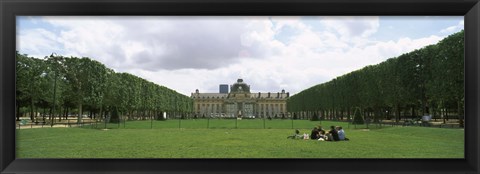 Framed Facade of a building, Ecole Militaire, Place Joffre, Eiffel Tower, Paris, Ile-de-France, France Print