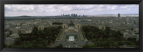 Framed Cityscape viewed from the Eiffel Tower, Paris, Ile-de-France, France Print