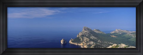 Framed High angle view of an island in the sea, Cap De Formentor, Majorca, Balearic Islands, Spain Print
