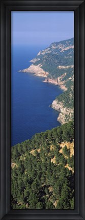 Framed High angle view of a coastline, Mirador De Ricardo Roca, Serra De Tramuntana, Majorca, Balearic Islands, Spain Print