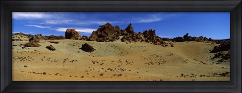 Framed Rocks on an arid landscape, Pico de Teide, Tenerife, Canary Islands, Spain Print