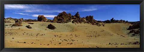 Framed Rocks on an arid landscape, Pico de Teide, Tenerife, Canary Islands, Spain Print