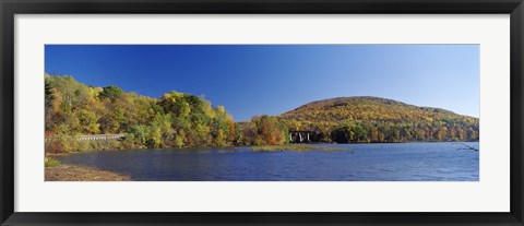 Framed Lake in front of mountains, Arrowhead Mountain Lake, Chittenden County, Vermont, USA Print