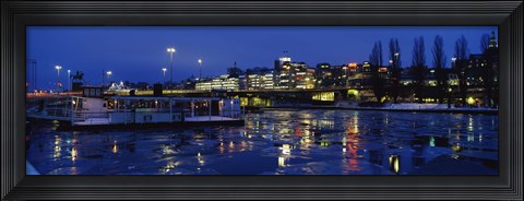 Framed Stockholm, Sweden at night Print