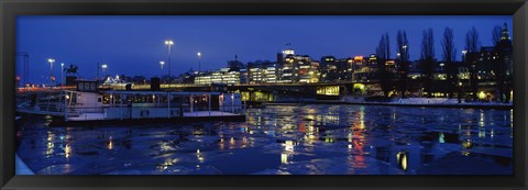 Framed Stockholm, Sweden at night Print