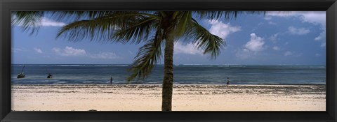 Framed Palm tree on the beach, Malindi, Coast Province, Kenya Print