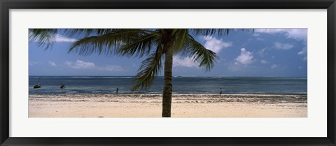 Framed Palm tree on the beach, Malindi, Coast Province, Kenya Print