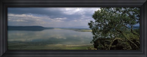Framed Reflection of clouds in water, Lake Nakuru, Great Rift Valley, Lake Nakuru National Park, Kenya Print