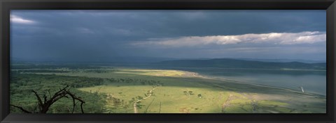 Framed Clouds over mountains, Lake Nakuru, Great Rift Valley, Lake Nakuru National Park, Kenya Print