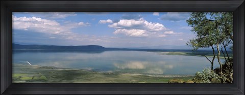 Framed Reflection of clouds in water, Lake Nakuru, Lake Nakuru National Park, Great Rift Valley, Kenya Print