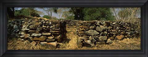 Framed Ruins of a stone wall, Thimlich Ohinga, Lake Victoria, Great Rift Valley, Kenya Print