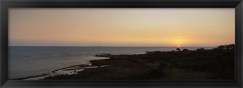 Framed Sunset over a lake, Lake Victoria, Great Rift Valley, Kenya Print