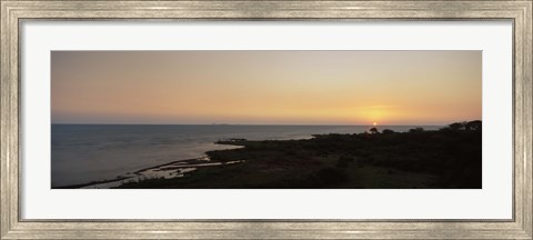 Framed Sunset over a lake, Lake Victoria, Great Rift Valley, Kenya Print