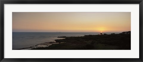 Framed Sunset over a lake, Lake Victoria, Great Rift Valley, Kenya Print