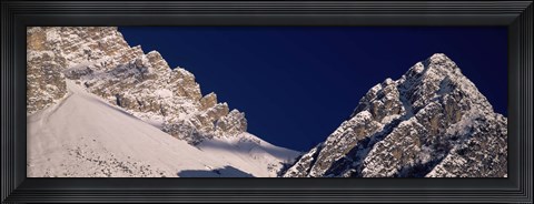 Framed Mountain covered with snow, Dolomites, Cadore, Province of Belluno, Veneto, Italy Print