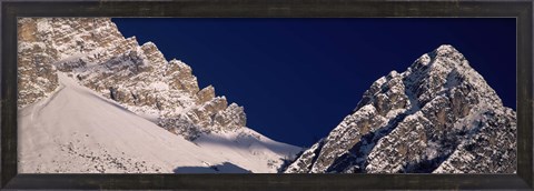 Framed Mountain covered with snow, Dolomites, Cadore, Province of Belluno, Veneto, Italy Print