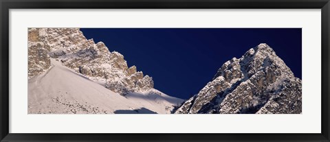 Framed Mountain covered with snow, Dolomites, Cadore, Province of Belluno, Veneto, Italy Print