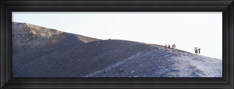 Framed Group of people on a mountain, Vulcano, Aeolian Islands, Italy Print