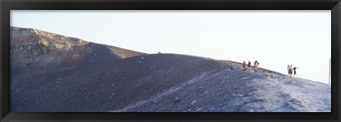 Framed Group of people on a mountain, Vulcano, Aeolian Islands, Italy Print