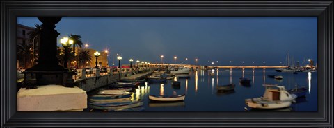 Framed Boats at a harbor, Bari, Itria Valley, Puglia, Italy Print
