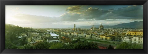 Framed High angle view of a city from Piazzale Michelangelo, Florence, Tuscany, Italy Print