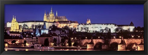 Framed Charles Bridge, Hradcany Castle, St. Vitus Cathedral, Prague, Czech Republic Print