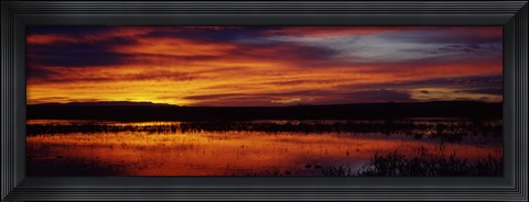 Framed Clouds over a lake, Bosque del Apache National Wildlife Refuge, Socorro County, New Mexico, USA Print
