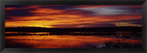 Framed Clouds over a lake, Bosque del Apache National Wildlife Refuge, Socorro County, New Mexico, USA Print