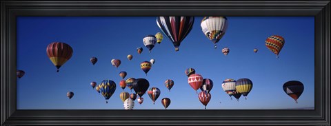 Framed Hot air balloons floating in sky, Albuquerque International Balloon Fiesta, Albuquerque, Bernalillo County, New Mexico, USA Print